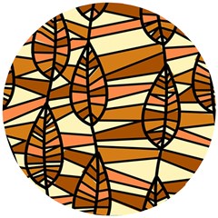 Autumn Leaf Mosaic Seamless Wooden Puzzle Round by danenraven