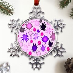 Inks Drops Black Paint Design Metal Large Snowflake Ornament by danenraven