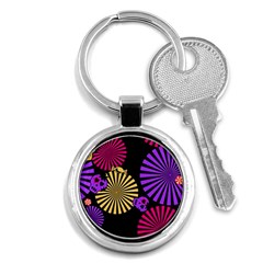 Seamless Halloween Day Of The Dead Key Chain (round) by danenraven