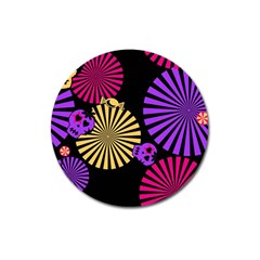 Seamless Halloween Day Of The Dead Magnet 3  (round) by danenraven