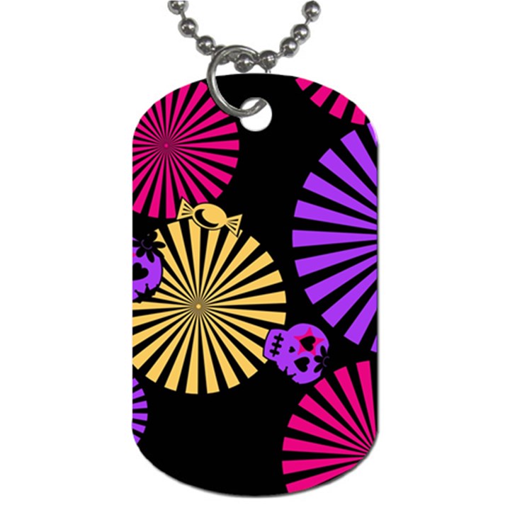 Seamless Halloween Day Of The Dead Dog Tag (Two Sides)