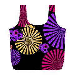 Seamless Halloween Day Of The Dead Full Print Recycle Bag (l) by danenraven