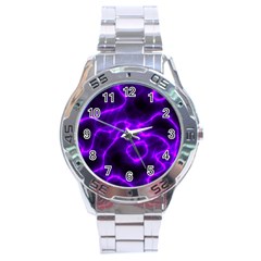 Purple Pattern Background Structure Stainless Steel Analogue Watch by danenraven