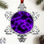 Purple Pattern Background Structure Metal Small Snowflake Ornament Front