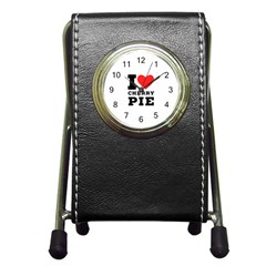 I Love Cherry Pie Pen Holder Desk Clock by ilovewhateva