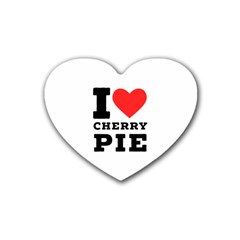 I Love Cherry Pie Rubber Heart Coaster (4 Pack) by ilovewhateva