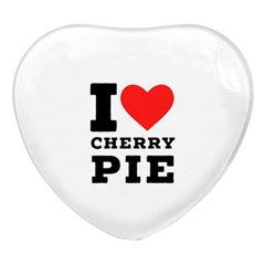 I Love Cherry Pie Heart Glass Fridge Magnet (4 Pack) by ilovewhateva