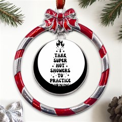 1 Metal Red Ribbon Round Ornament by sidiakram