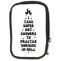 I Take A Super Hot Shower To Practice Burning In Hell Compact Camera Leather Case by sidiakram