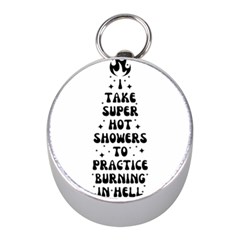 I Take A Super Hot Shower To Practice Burning In Hell Mini Silver Compasses by sidiakram