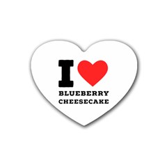 I Love Blueberry Cheesecake  Rubber Heart Coaster (4 Pack) by ilovewhateva