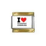 I love blueberry cobbler Gold Trim Italian Charm (9mm) Front