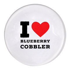 I Love Blueberry Cobbler Round Glass Fridge Magnet (4 Pack) by ilovewhateva