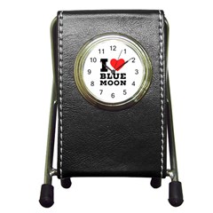 I Love Blue Moon Pen Holder Desk Clock by ilovewhateva