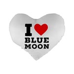 I love blue moon Standard 16  Premium Flano Heart Shape Cushions Back