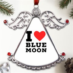 I Love Blue Moon Metal Angel With Crystal Ornament