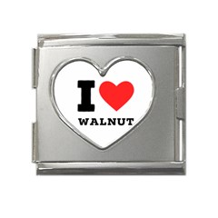 I love walnut Mega Link Heart Italian Charm (18mm)