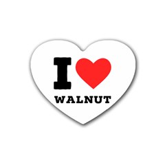 I love walnut Rubber Coaster (Heart)