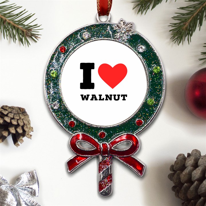 I love walnut Metal X Mas Lollipop with Crystal Ornament