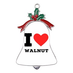 I Love Walnut Metal Holly Leaf Bell Ornament by ilovewhateva