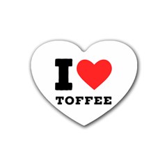 I Love Toffee Rubber Coaster (heart) by ilovewhateva