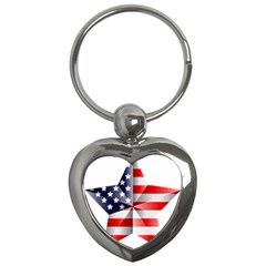 United States Of America Flag Of The United States Independence Day Key Chain (heart) by danenraven