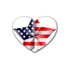 United States Of America Flag Of The United States Independence Day Rubber Coaster (heart) by danenraven