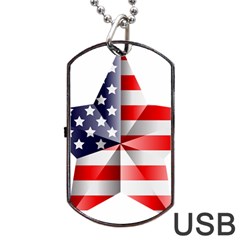 United States Of America Flag Of The United States Independence Day Dog Tag Usb Flash (two Sides) by danenraven