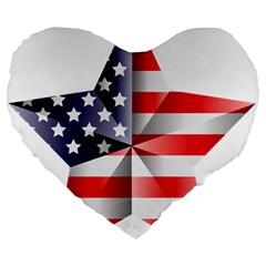 United States Of America Flag Of The United States Independence Day Large 19  Premium Flano Heart Shape Cushions by danenraven