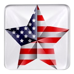 United States Of America Flag Of The United States Independence Day Square Glass Fridge Magnet (4 Pack)