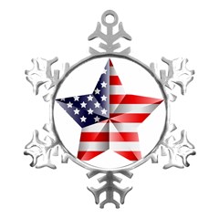 United States Of America Flag Of The United States Independence Day Metal Small Snowflake Ornament