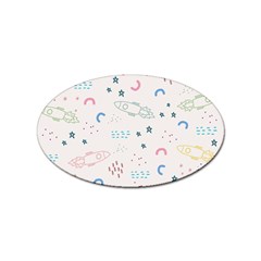 Spaceship Pattern Star Sticker Oval (10 Pack) by danenraven