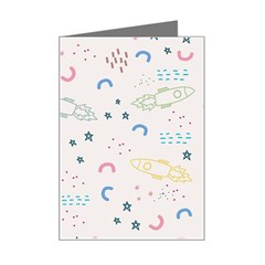 Spaceship Pattern Star Mini Greeting Card by danenraven