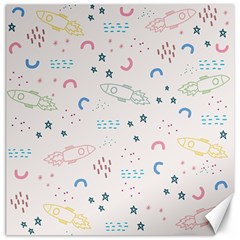 Spaceship Pattern Star Canvas 12  X 12  by danenraven