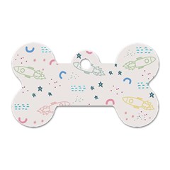 Spaceship Pattern Star Dog Tag Bone (one Side) by danenraven