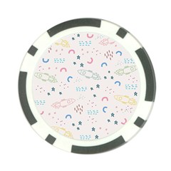 Spaceship Pattern Star Poker Chip Card Guard by danenraven