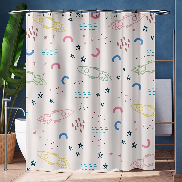 Spaceship Pattern Star Shower Curtain 60  x 72  (Medium) 