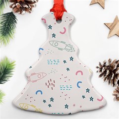 Spaceship Pattern Star Christmas Tree Ornament (two Sides) by danenraven