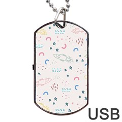 Spaceship Pattern Star Dog Tag Usb Flash (two Sides) by danenraven