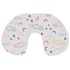 Spaceship Pattern Star Travel Neck Pillow by danenraven