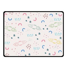 Spaceship Pattern Star Two Sides Fleece Blanket (small) by danenraven