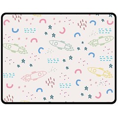 Spaceship Pattern Star Two Sides Fleece Blanket (medium) by danenraven