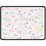 Spaceship Pattern Star Two Sides Fleece Blanket (Large) 80 x60  Blanket Front