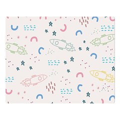 Spaceship Pattern Star Two Sides Premium Plush Fleece Blanket (large) by danenraven