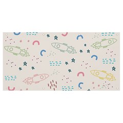 Spaceship Pattern Star Banner And Sign 8  X 4  by danenraven