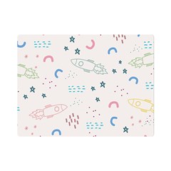 Spaceship Pattern Star Premium Plush Fleece Blanket (mini) by danenraven