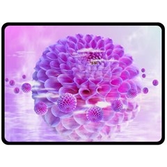 Dahlia Blossom Bloom Dahlias Fall Fleece Blanket (large) by danenraven