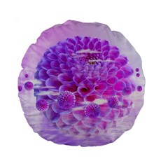 Dahlia Blossom Bloom Dahlias Fall Standard 15  Premium Round Cushions by danenraven