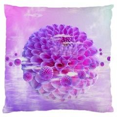 Dahlia Blossom Bloom Dahlias Fall Large Premium Plush Fleece Cushion Case (one Side) by danenraven