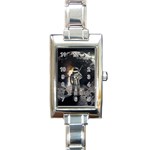 Astronaut Space Walk Rectangle Italian Charm Watch Front